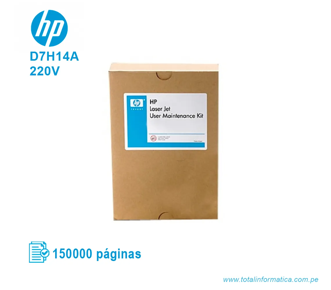 KIT MANTENIMIENTO HP 220V ( D7H14A ) LASERJET M855, M880 150K PÁG - imagen 1