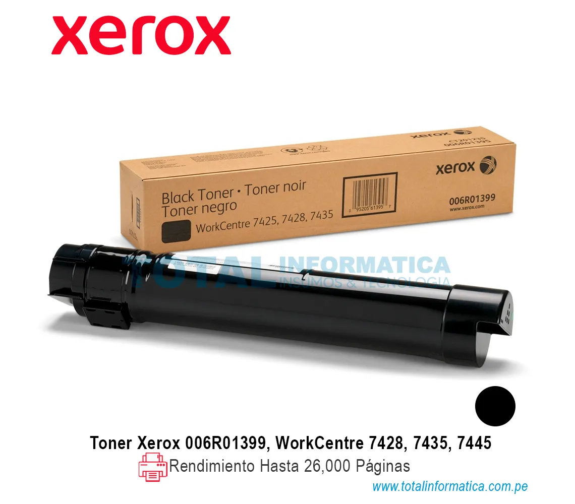 TONER XEROX ( 006R01399 ) WORKCENTRE 7428, 7445, BLACK, 26K PAG - imagen 1