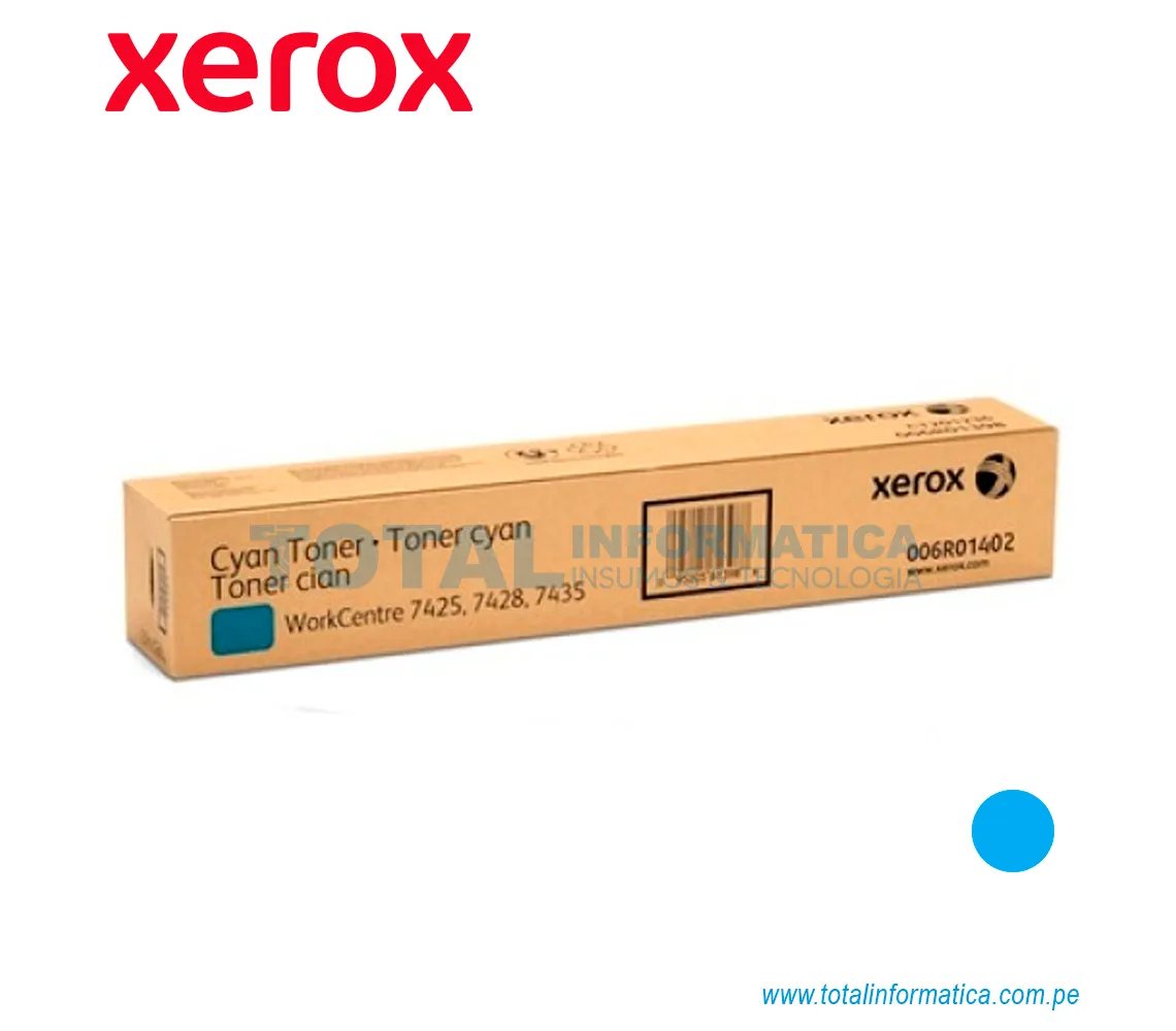 TONER XEROX ( 006R01402 ) WORKCENTRE 7428, 7445, CYAN, 15K PAG - imagen 2
