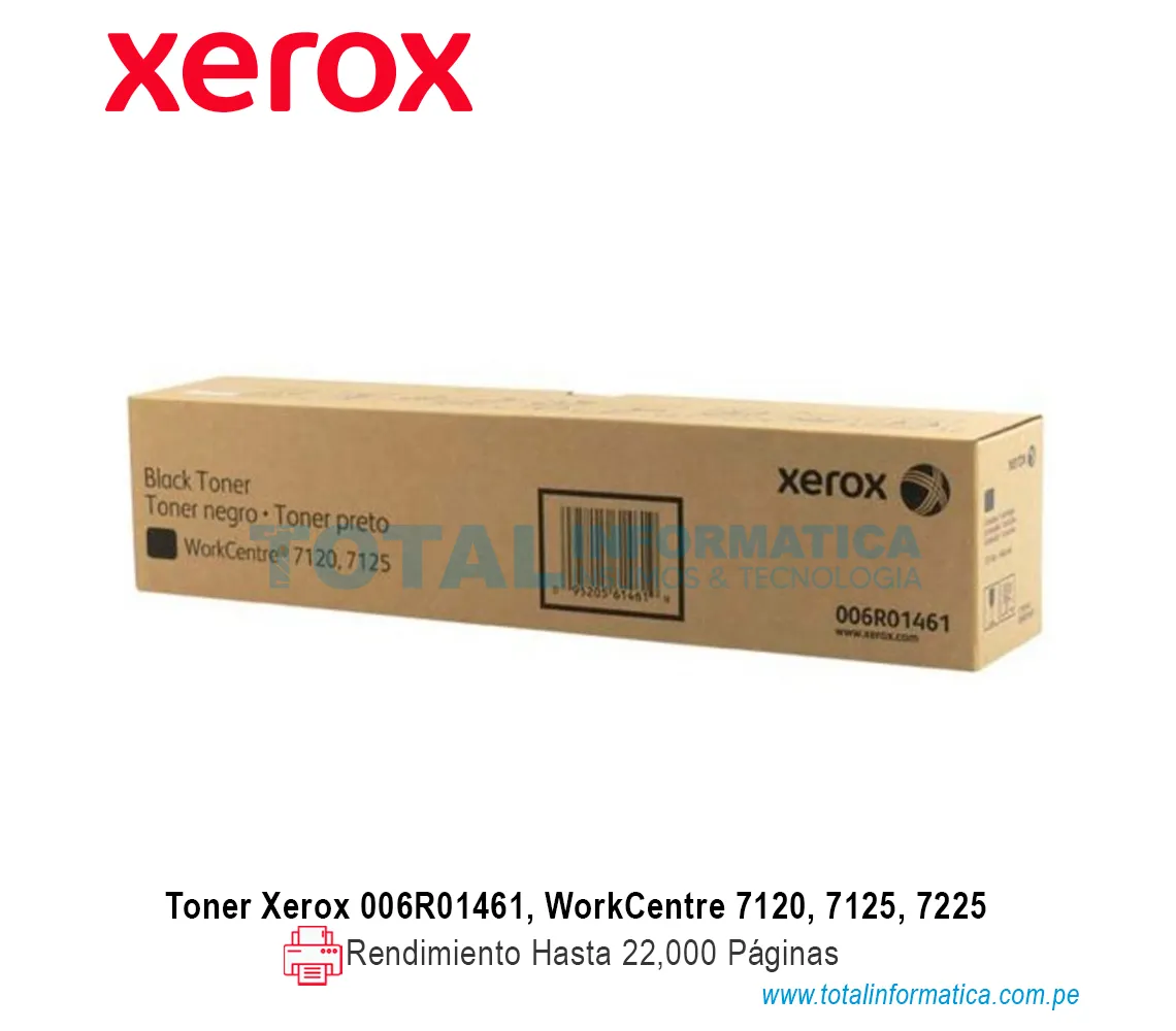 TONER XEROX ( 006R01461 ) WORKCENTRE 7120, 7225, BLACK, 22K PAG - imagen 1