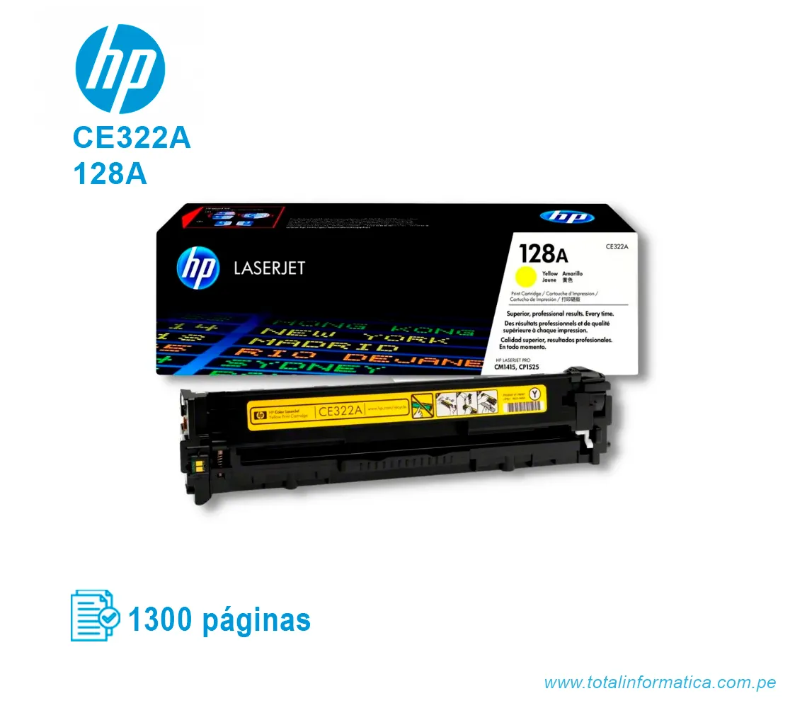 TONER HP 128A YELLOW ( CE322A ) LASERJET PRO CM1415, 1300 PGS - imagen 2