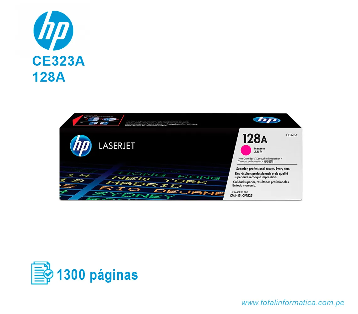 TONER HP 128A MAGENTA ( CE323A ) LASERJET PRO CM1415, 1300 PGS - imagen 1