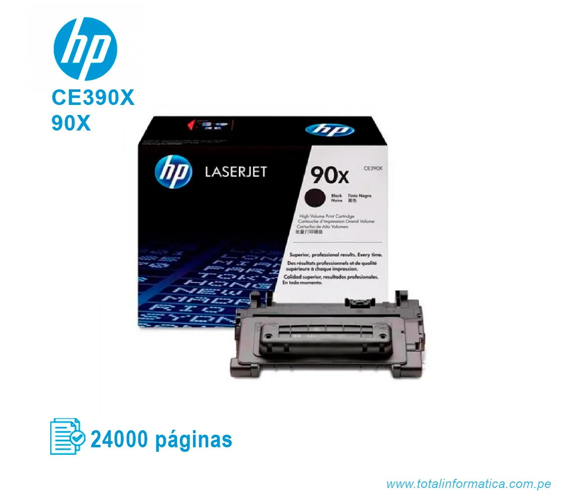 TONER HP 90X BLACK ( CE390X ) LASERJET M4555, 24K PGS - imagen 2