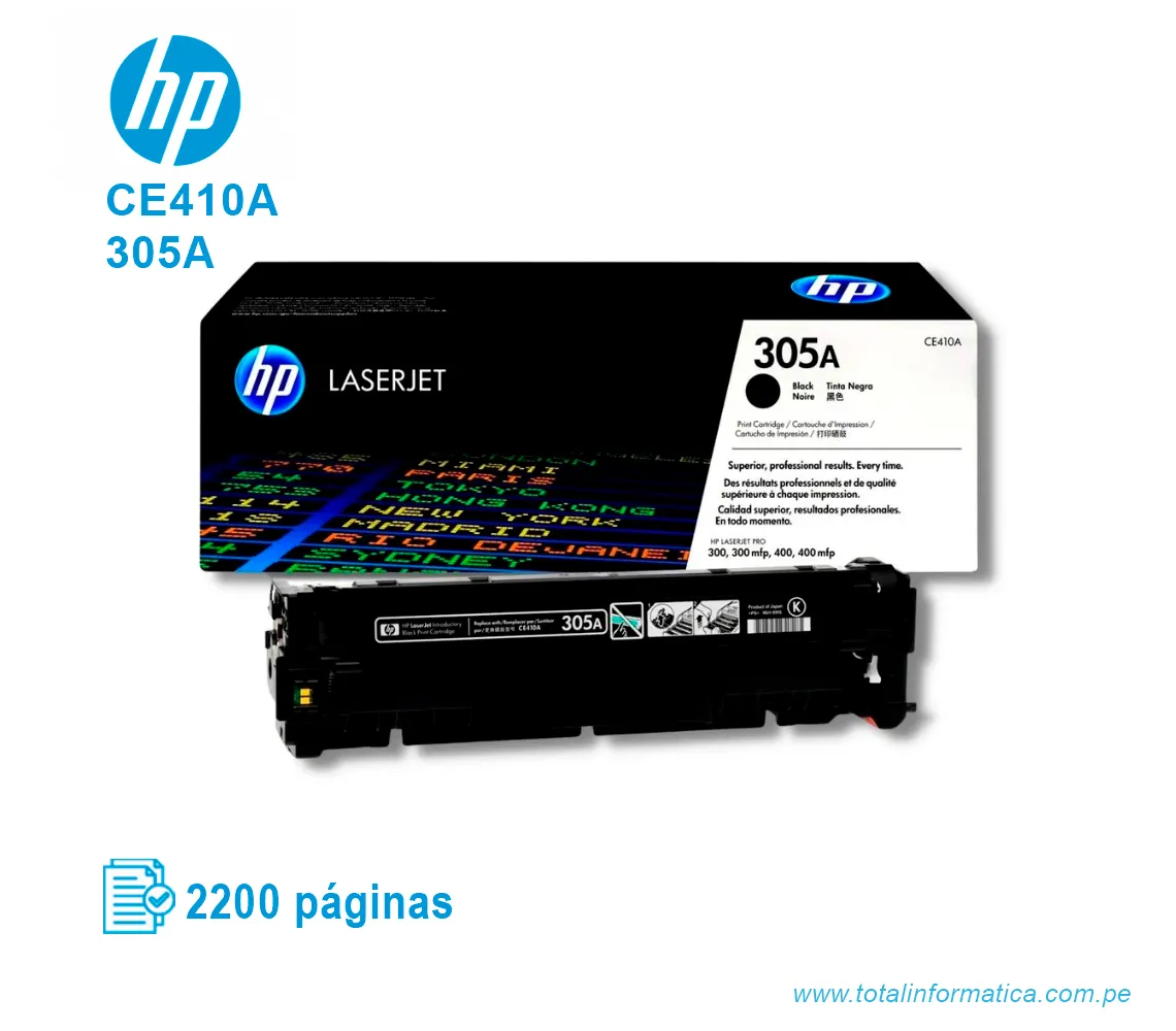 TONER HP 305A BLACK ( CE410A ) LASERJET PRO M351, 2200 PGS - imagen 2