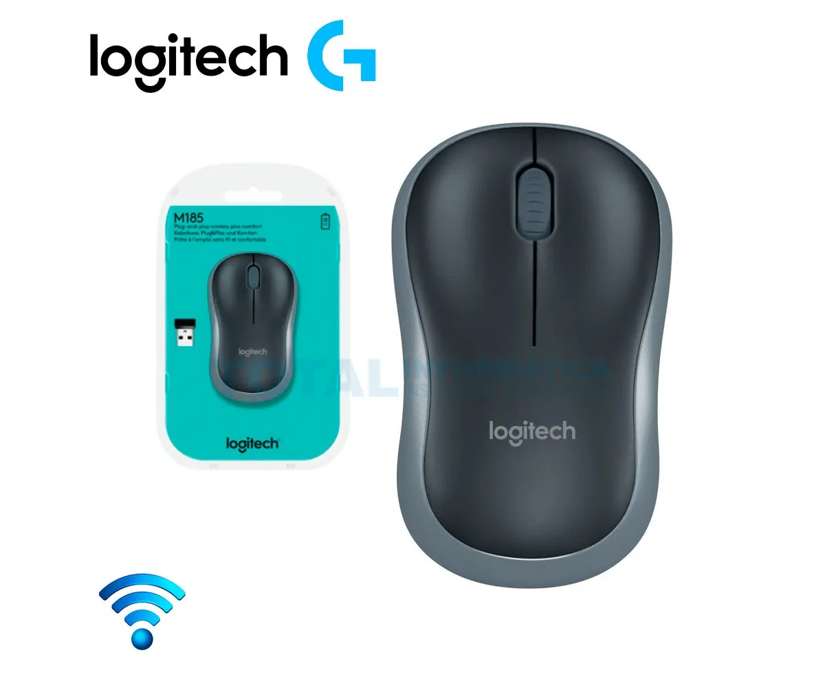 MOUSE LOGITECH M185 ( 910-002225 ) INALÁMBRICO, GRIS - imagen 1