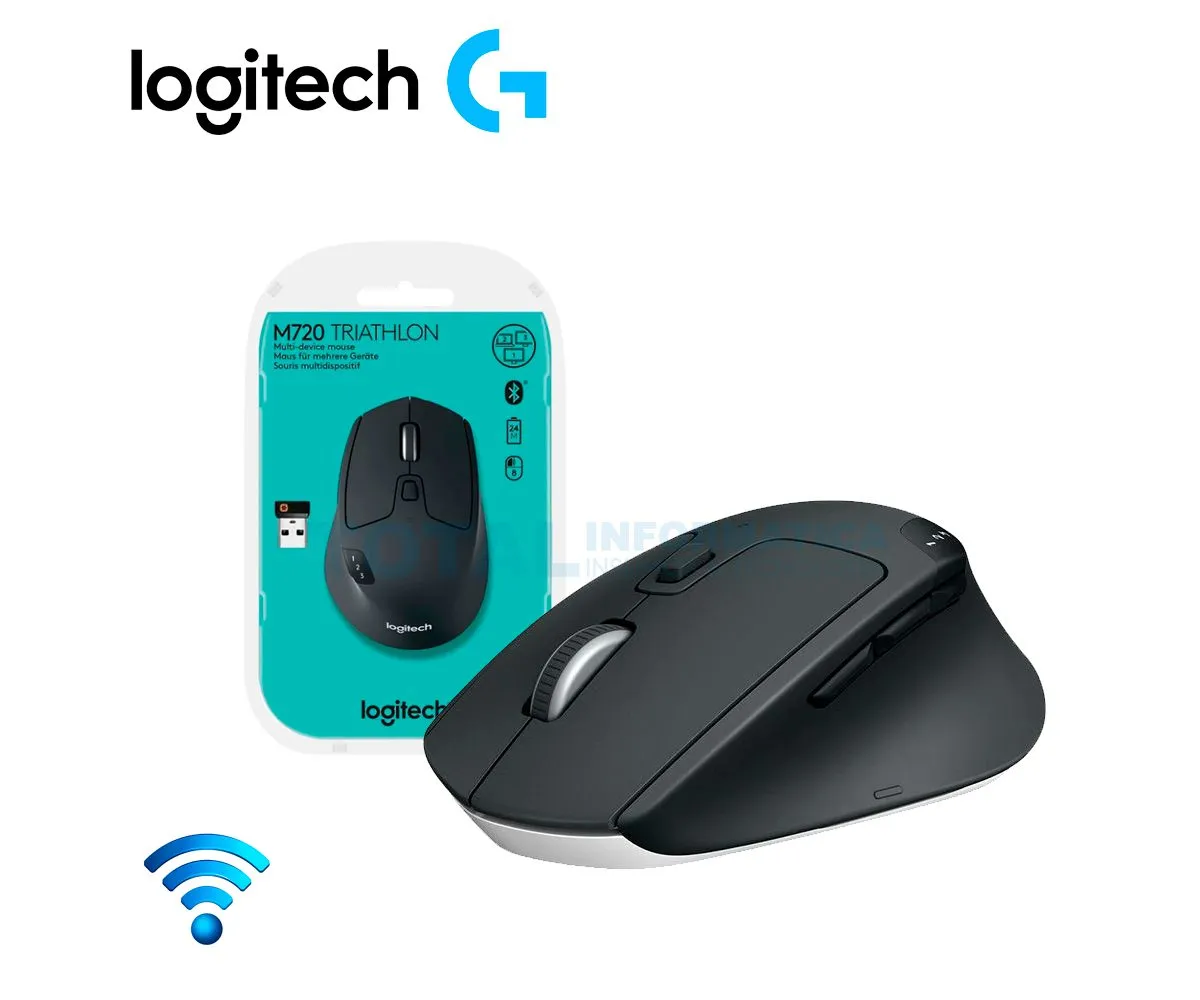 MOUSE LOGITECH M720 ( 910-004790 ) INALÁMBRICO, TRIATLÓN NEGRO - imagen 1