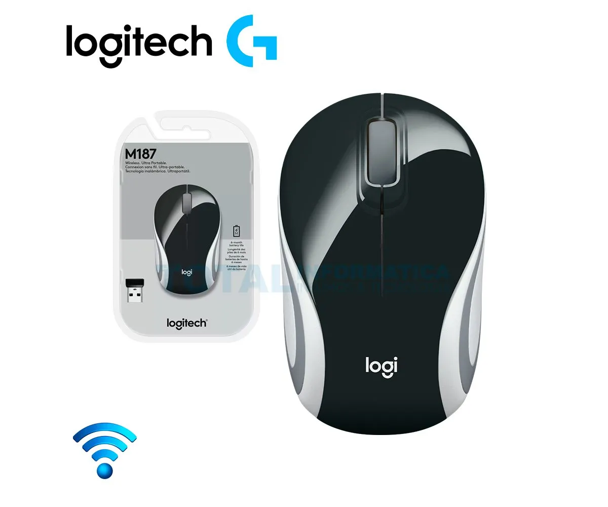 MOUSE LOGITECH M187 MINI ( 910-005459 ) INALÁMBRICO, REFRESH NEGRO - imagen 1