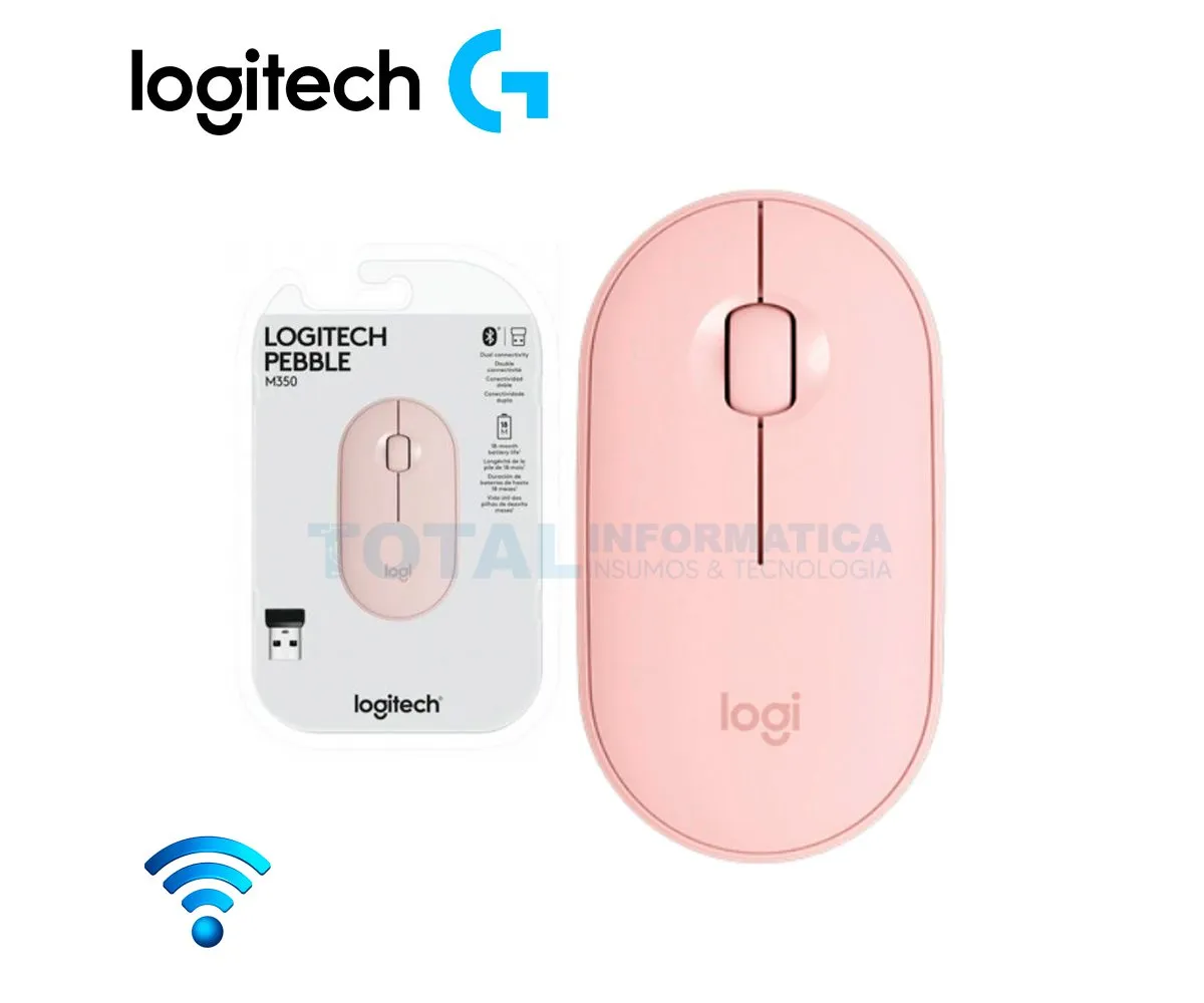 MOUSE LOGITECH PEBBLE M350 SILENT ( 910-005769 ) INALÁMBRICO, BLUETOOTH ROSE - imagen 1