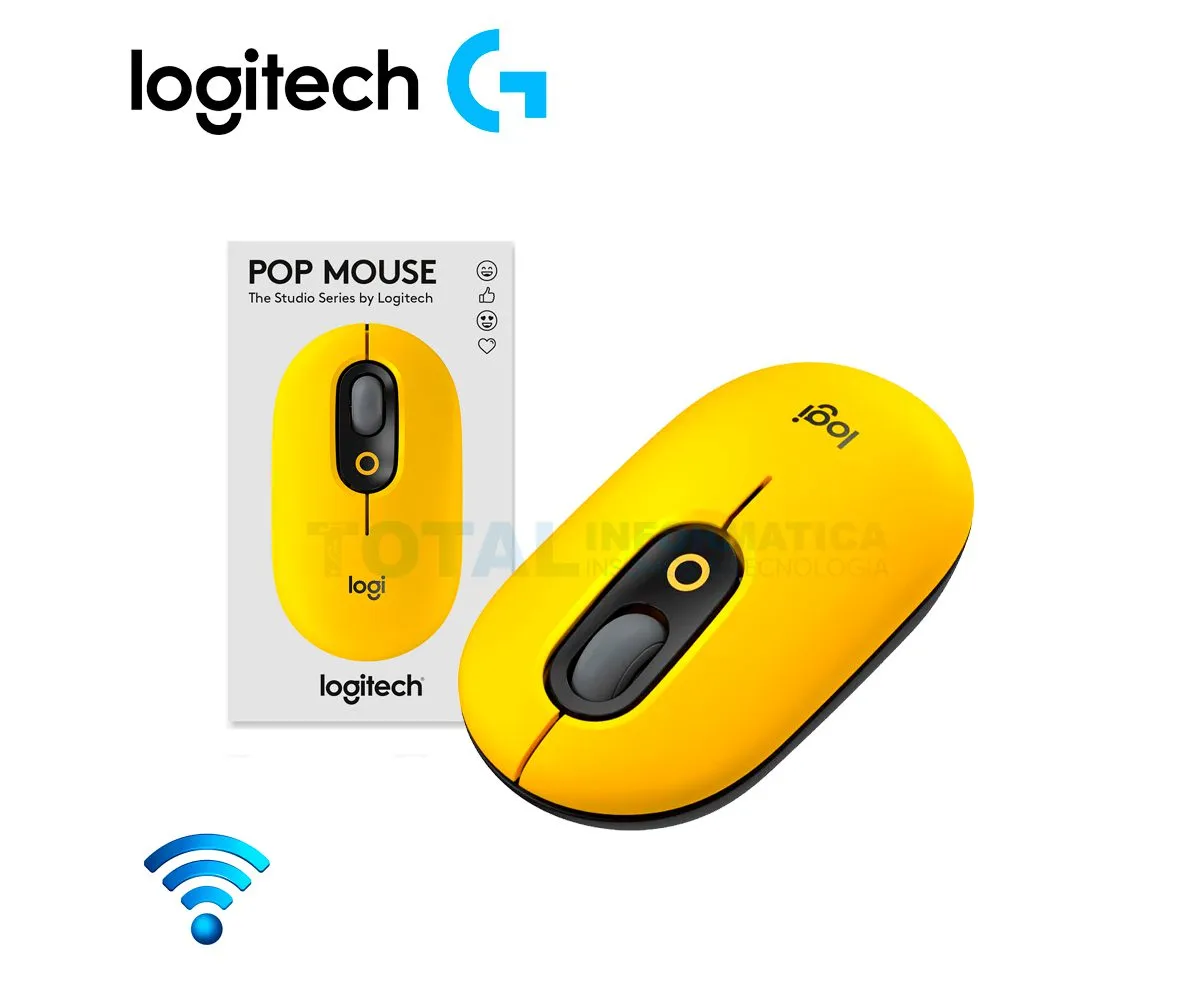 MOUSE LOGITECH POP ( 910-006543 ) BLUETOOTH, NEGRO CON AMARILLO - imagen 1