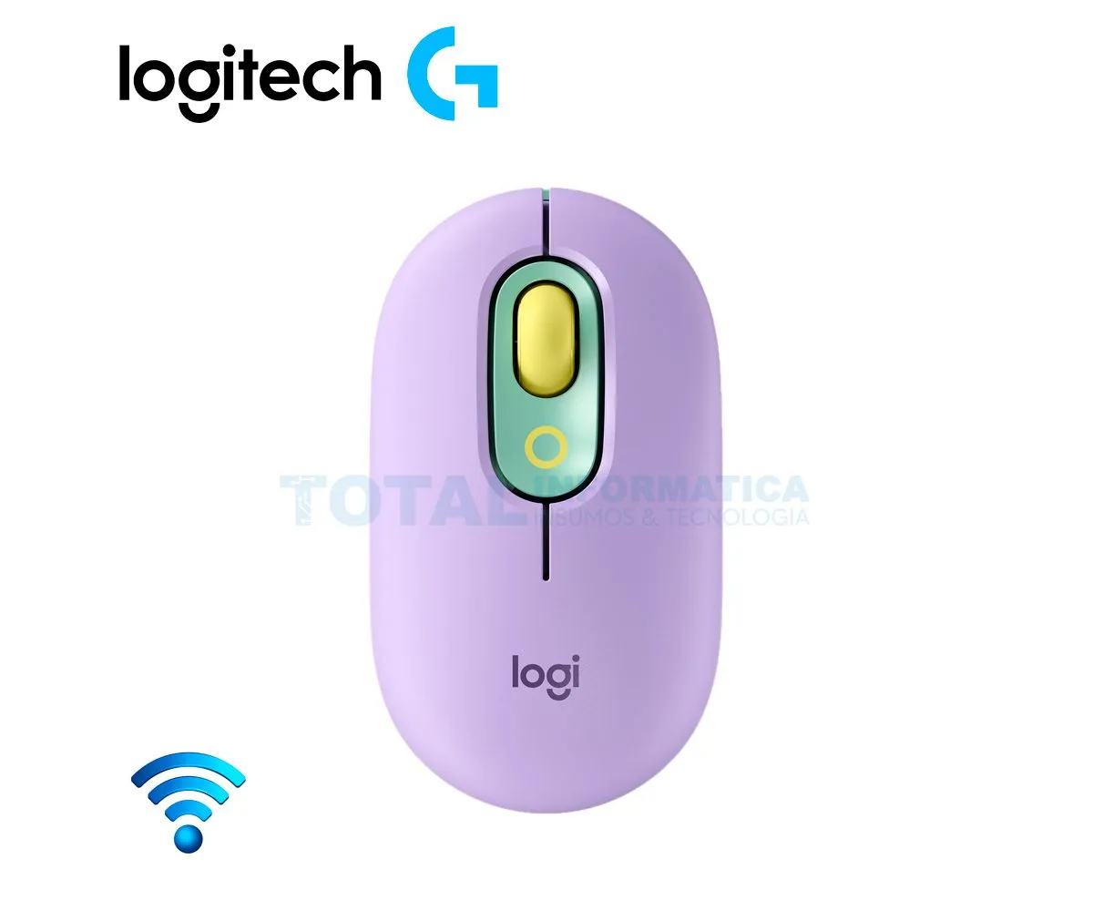 MOUSE LOGITECH POP ( 910-006544 ) BLUETOOTH, FRESH VIBES, LILA CON VERDE - imagen 2