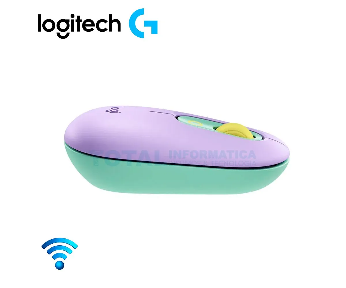 MOUSE LOGITECH POP ( 910-006544 ) BLUETOOTH, FRESH VIBES, LILA CON VERDE - imagen 3