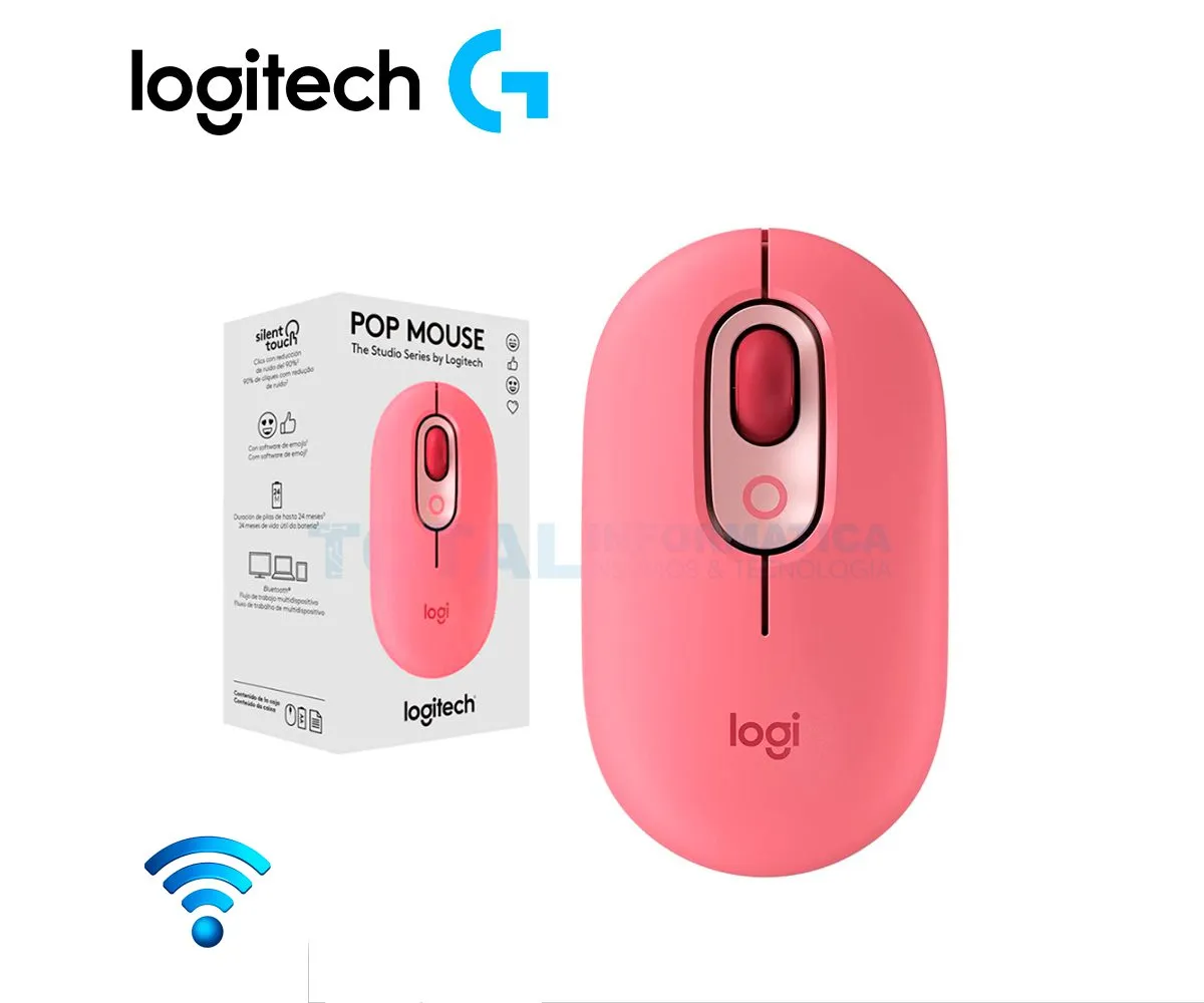 MOUSE LOGITECH POP ( 910-006545 ) BLUETOOTH, CORAL ROSA - imagen 1