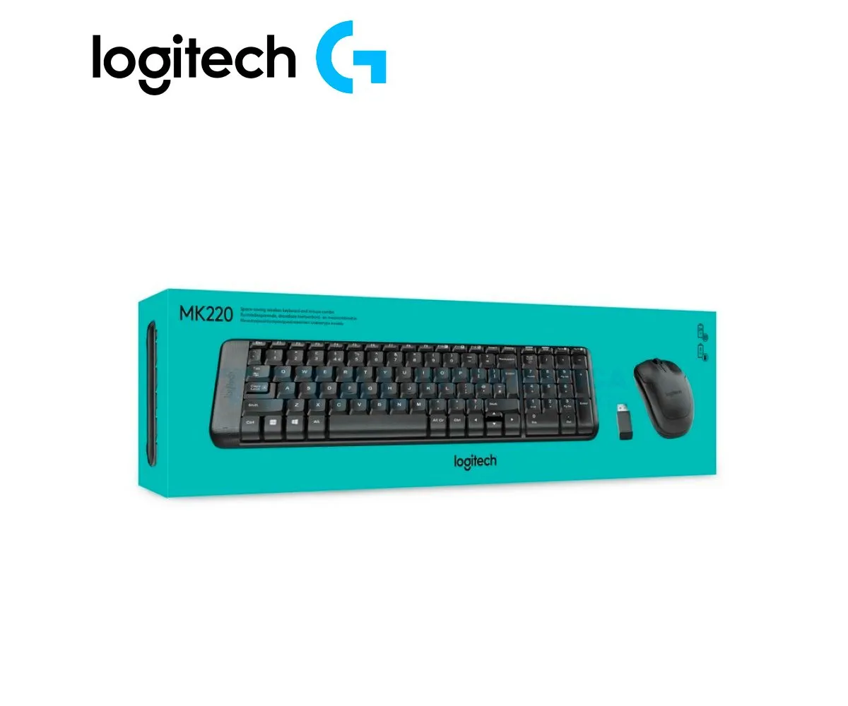 COMBO TECLADO LOGITECH + MOUSE MK220 INALAMBRICO USB SP ( 920-004430 ) NEGRO - imagen 3