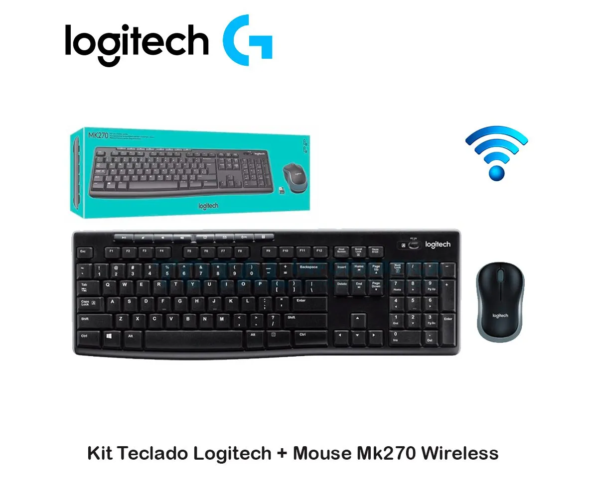 COMBO TECLADO LOGITECH + MOUSE MK270 ( 920-004432 ) INALAMBRICO USB NEGRO - imagen 1