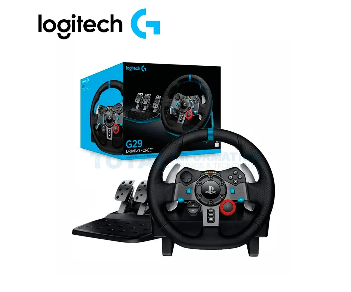 VOLANTE CON PEDAL LOGITECH G29 ( 941-000111 ) RACING PS4/PS3/PC USB NEGRO - imagen 2