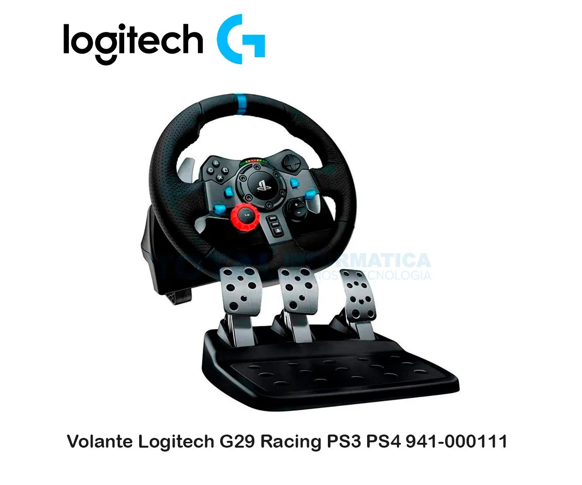 VOLANTE CON PEDAL LOGITECH G29 ( 941-000111 ) RACING PS4/PS3/PC USB NEGRO - imagen 1