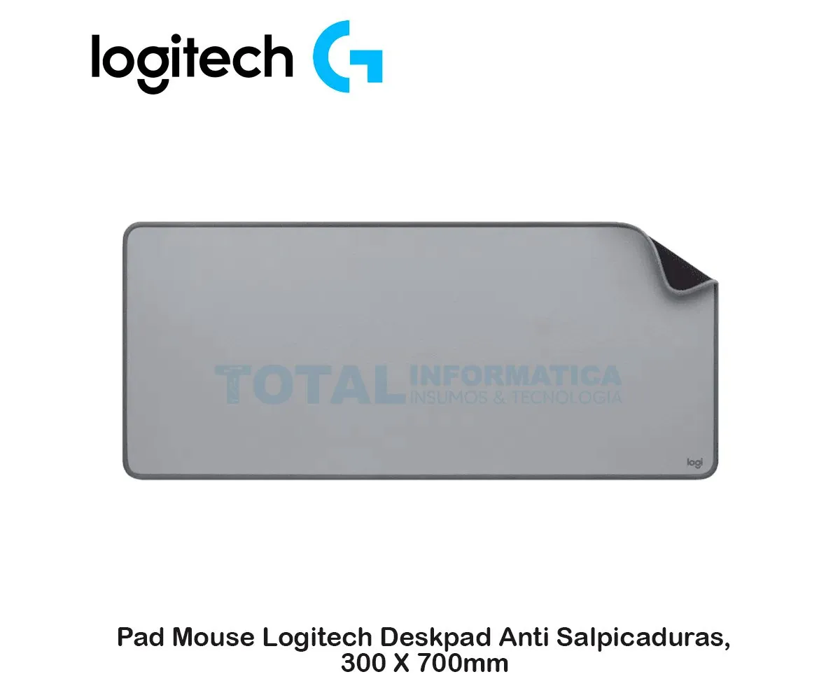 PAD MOUSE LOGITECH DESKPAD ANTI SALPICADURAS ( 956-000047 ) 300 X 700MM, GRIS CLARO - imagen 1