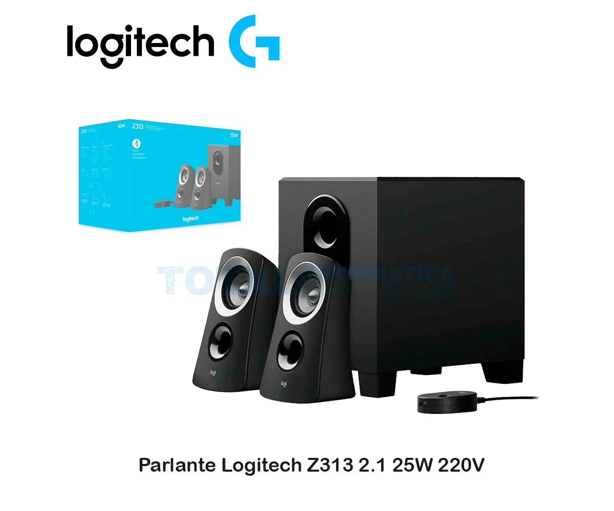 PARLANTE LOGITECH Z313 ( 980-000413 ) 2.1 25W 220V, COLOR NEGRO - imagen 1