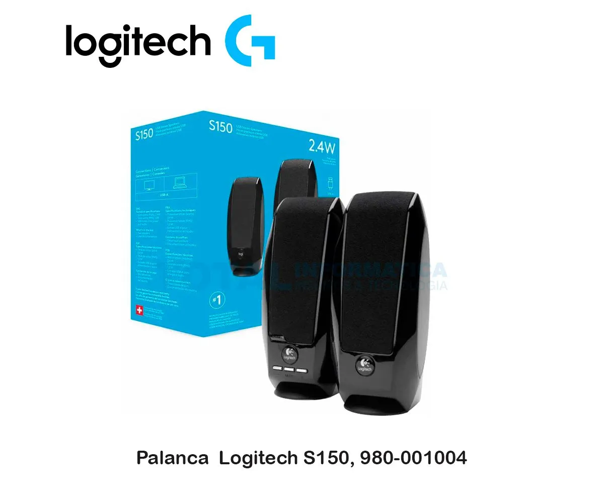 PARLANTE LOGITECH S-150 ( 980-001004 ) USB, CAJA VENTA NEGRA - imagen 1
