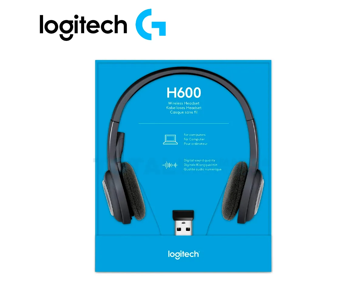 AUDIFONO LOGITECH H600 ( 981-000341 ) INALÁMBRICO, CON MIGROFONO, NEGRO - imagen 2