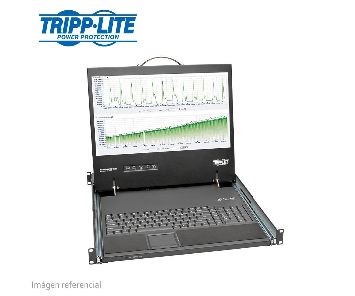 CONSOLA TRIPP-LITE B021-000-19-SH 19" PANTALLA LCD, 1366 X 768, 100V, 240VAC, 1U. - imagen 1