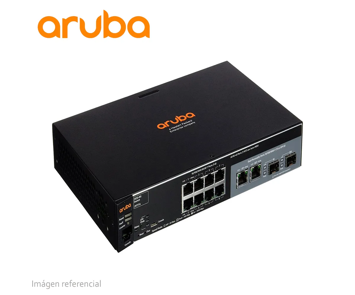 SWITCH HPE ARUBA 2530-8G J9777A, 8 PUERTOS, GIGABIT, 2 SFP, GESTIONADO - imagen 2