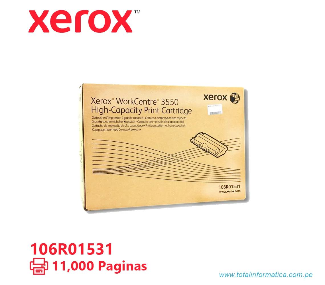 TONER XEROX ( 106R01531 ) WORKCENTRE 3550 BLACK, 11K PÁG - imagen 2