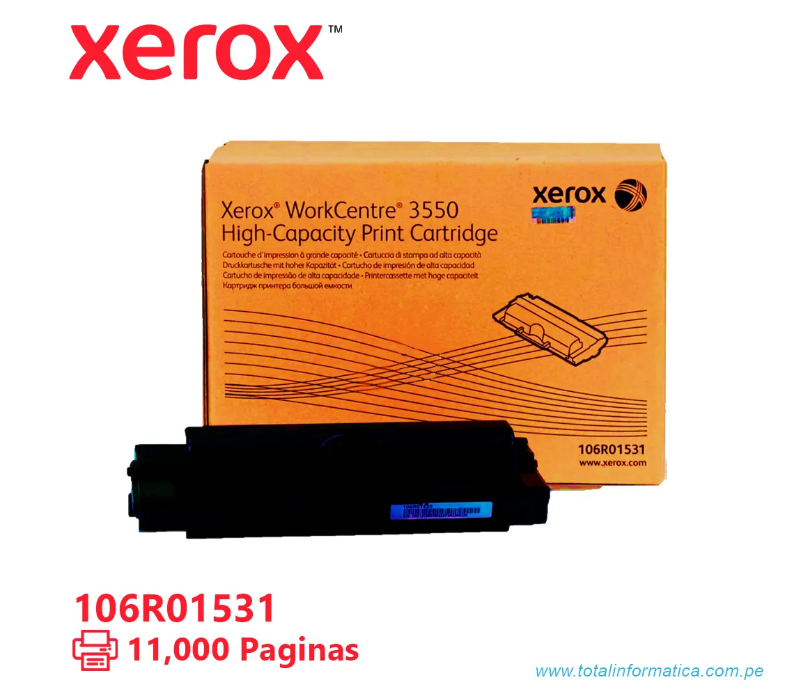 TONER XEROX ( 106R01531 ) WORKCENTRE 3550 BLACK, 11K PÁG - imagen 1