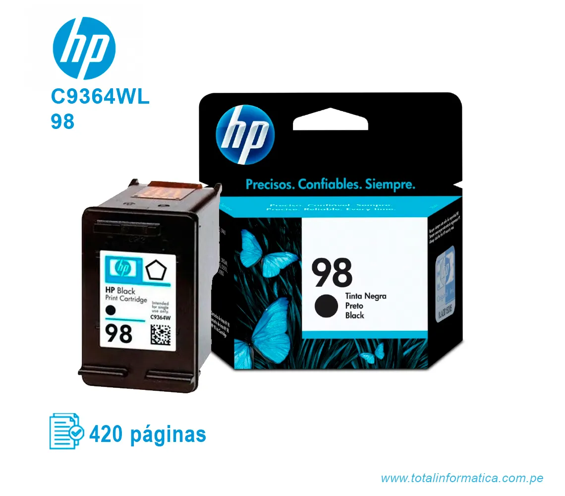 TINTA HP 98 NEGRO ( C9364WL ) DESKJET 6540, 5940, 8050 - imagen 2
