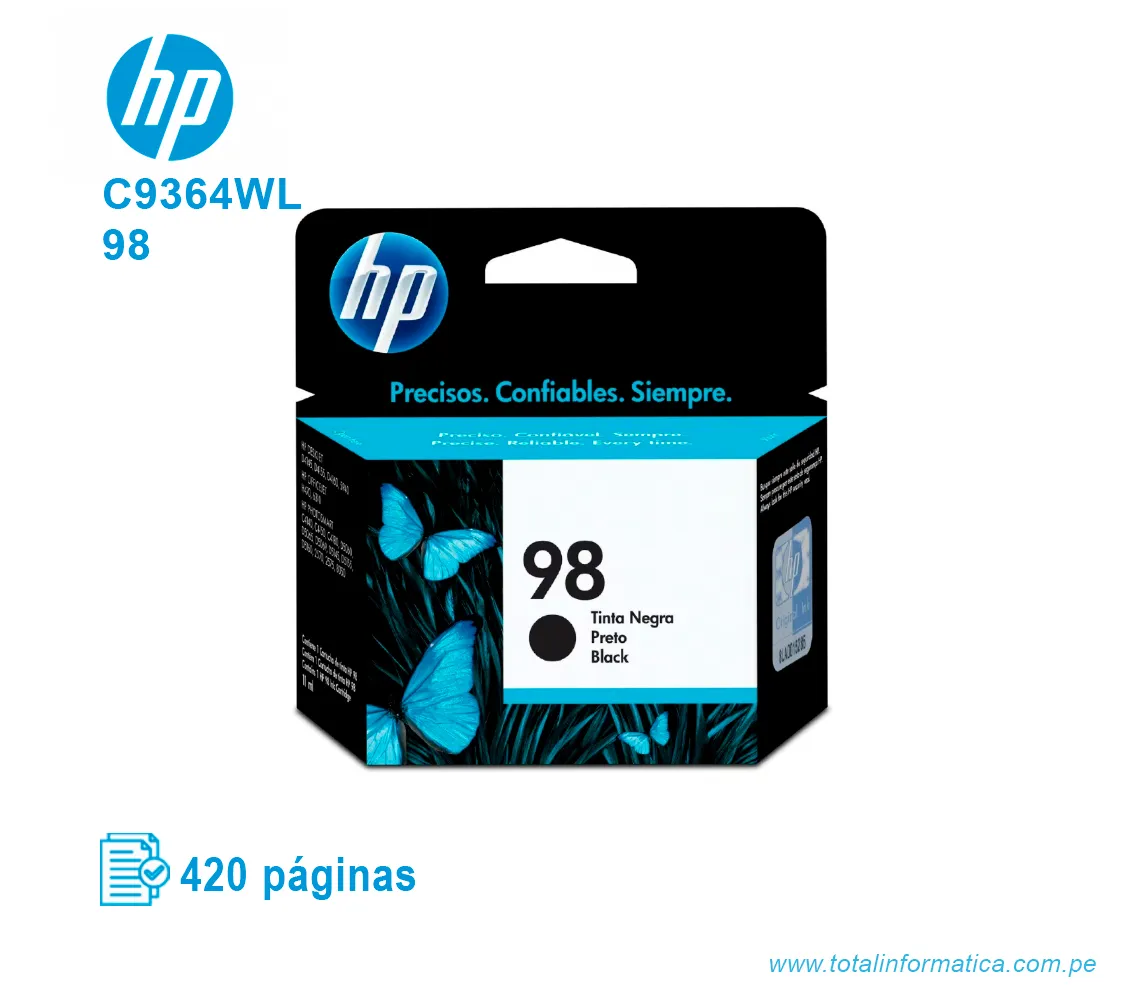 TINTA HP 98 NEGRO ( C9364WL ) DESKJET 6540, 5940, 8050 - imagen 1
