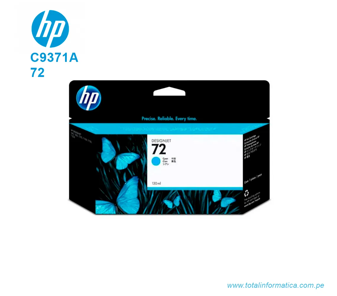TINTA HP 72 CYAN 130ML ( C9371A ) DESIGNJET T610, T790 - imagen 1