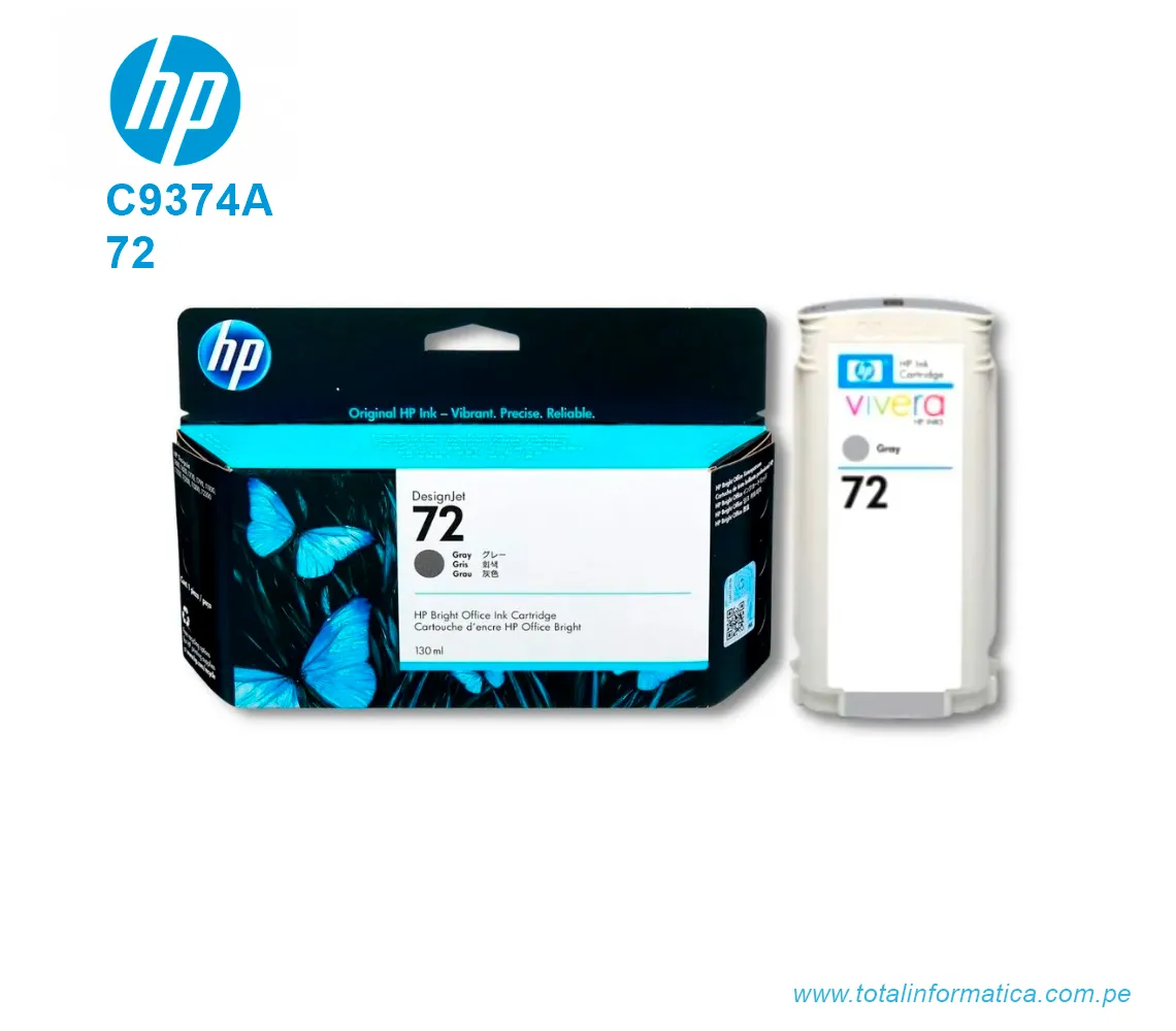 TINTA HP 72 GRAY 130ML ( C9374A ) DESIGNJET T610, T790 - imagen 2