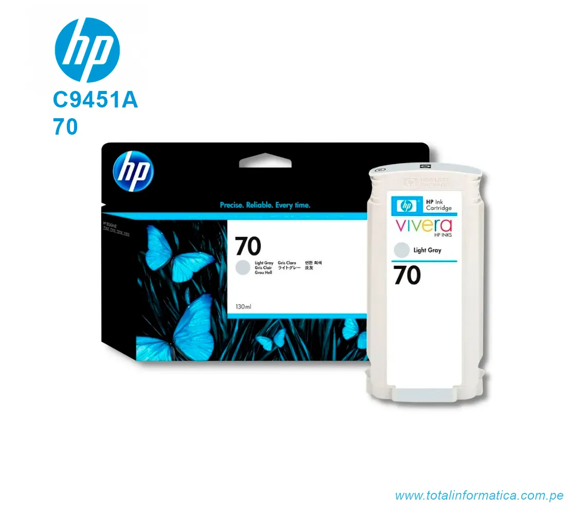 TINTA HP 70 LT GRAY 130ML ( C9451A ) DESIGNJET Z2100 - imagen 2