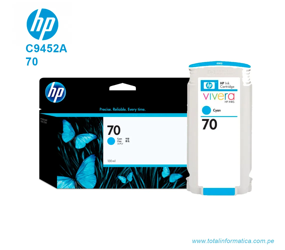 TINTA HP 70 CYAN 130ML ( C9452A ) DESIGNJET Z2100 - imagen 2
