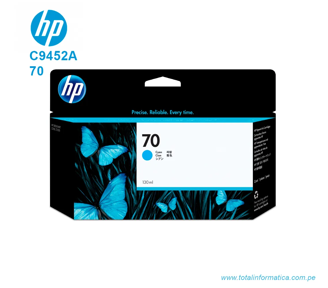 TINTA HP 70 CYAN 130ML ( C9452A ) DESIGNJET Z2100 - imagen 1