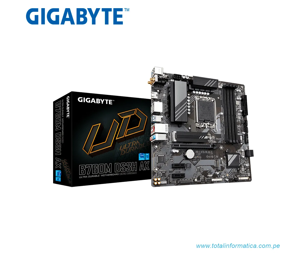 PLACA BASE GIGABYTE INTEL B760M DS3H AX 1.2 LGA 1700 13TH 12TH DDR5 - imagen 1