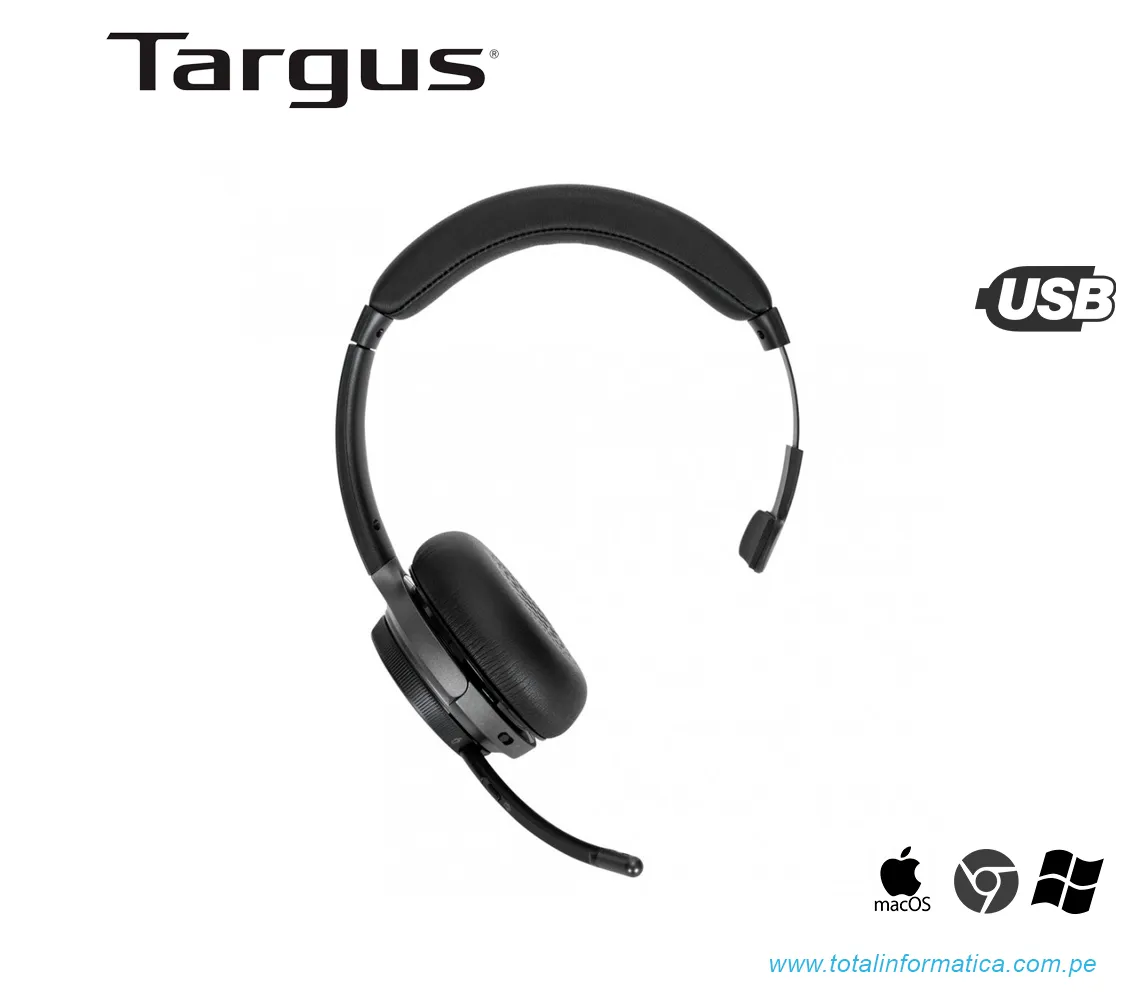 AUDIFONO MONO CON MICROFONO TARGUS B2B AEH103TT , BLUETOOTH, ON-EAR, USB-C, NEGRO(AEH103TT) - imagen 1