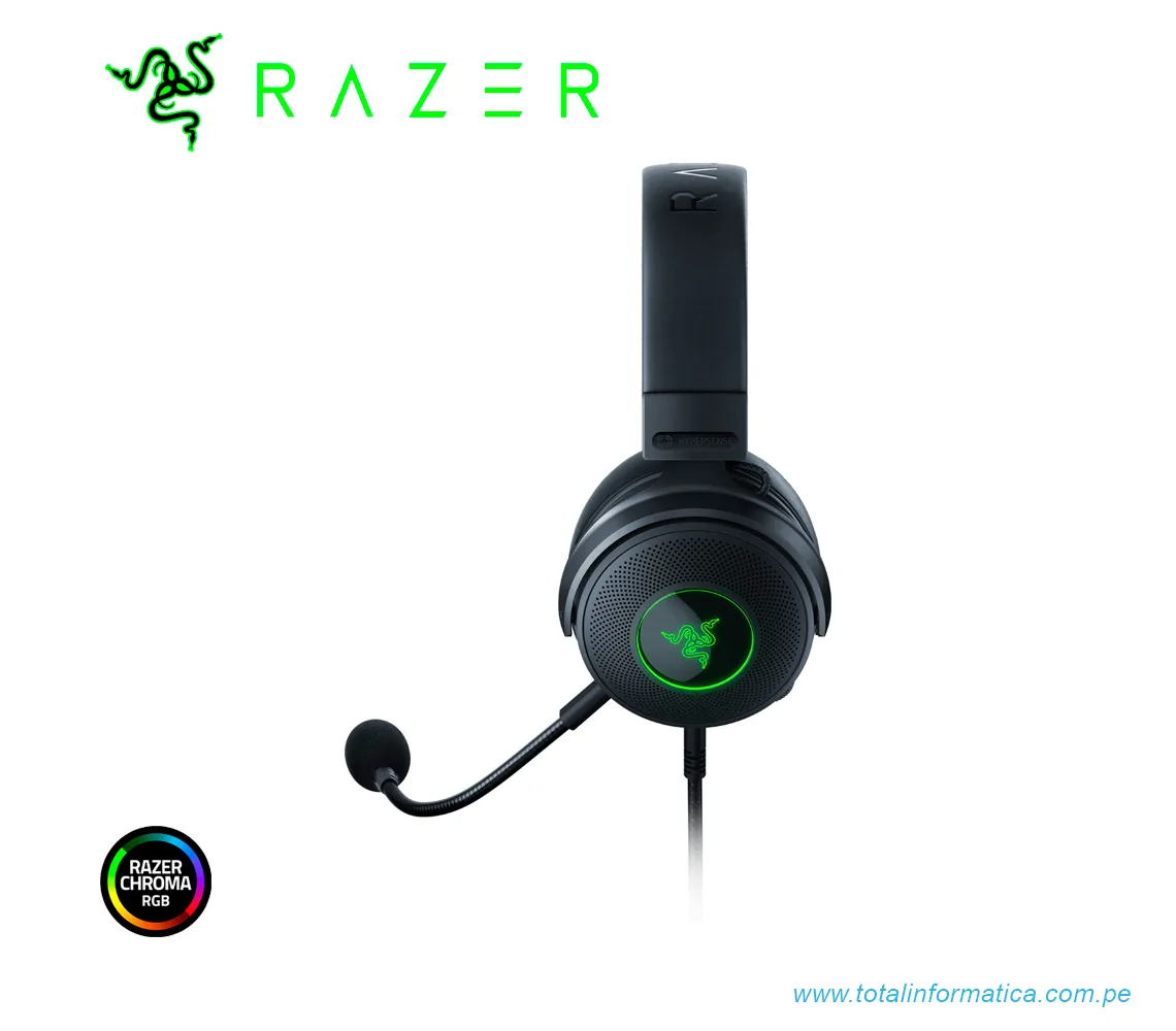AUDIFONO GAMING CON MICROFONO RAZER KRAKEN V3 USB HYPERSENSE, USB HYPERSENSE THX, NEGRO(RZ04-03770100-R3U1) - imagen 3