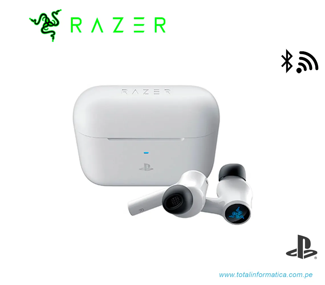 AUDIFONO CON MICROFONO RAZER HAMMERHEAD, INALAMBRICO/BLUETOOTH, CHROMA RGB, MULTI-PLATAFORMA, BLANCO(RZ12-03820300-R3U1) - imagen 1