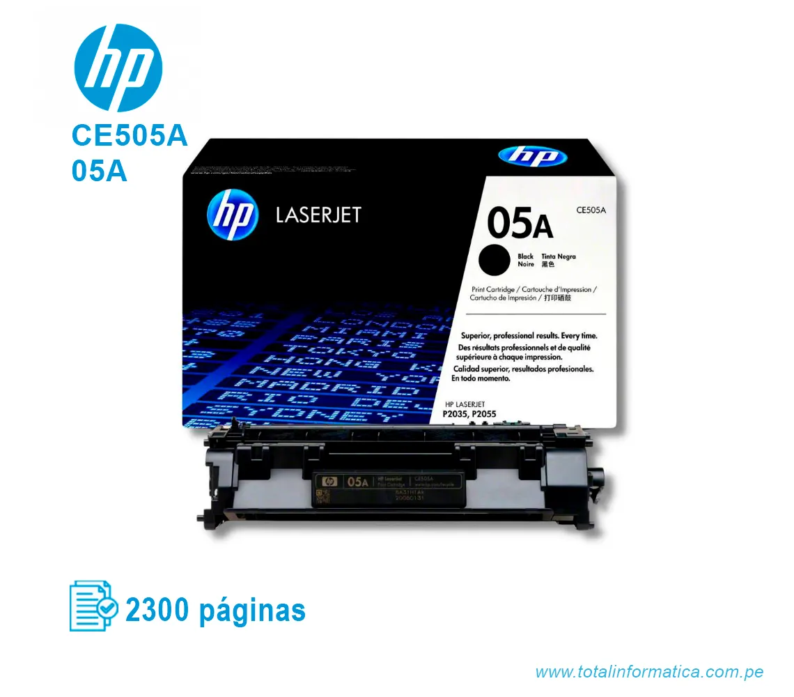 TONER HP 05A BLACK ( CE505A ) LASERJET M551N, 2300 PGS - imagen 2