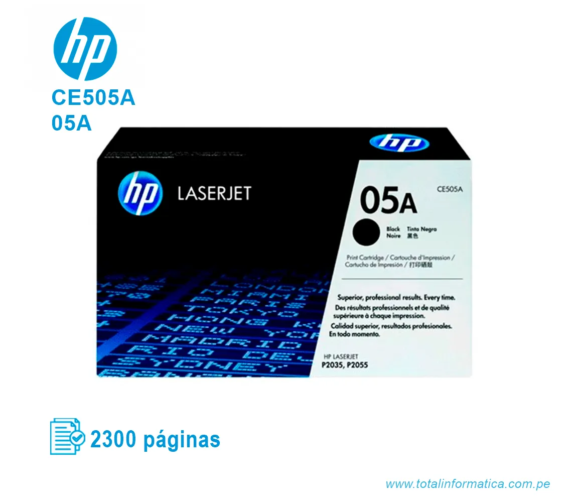 TONER HP 05A BLACK ( CE505A ) LASERJET M551N, 2300 PGS - imagen 1