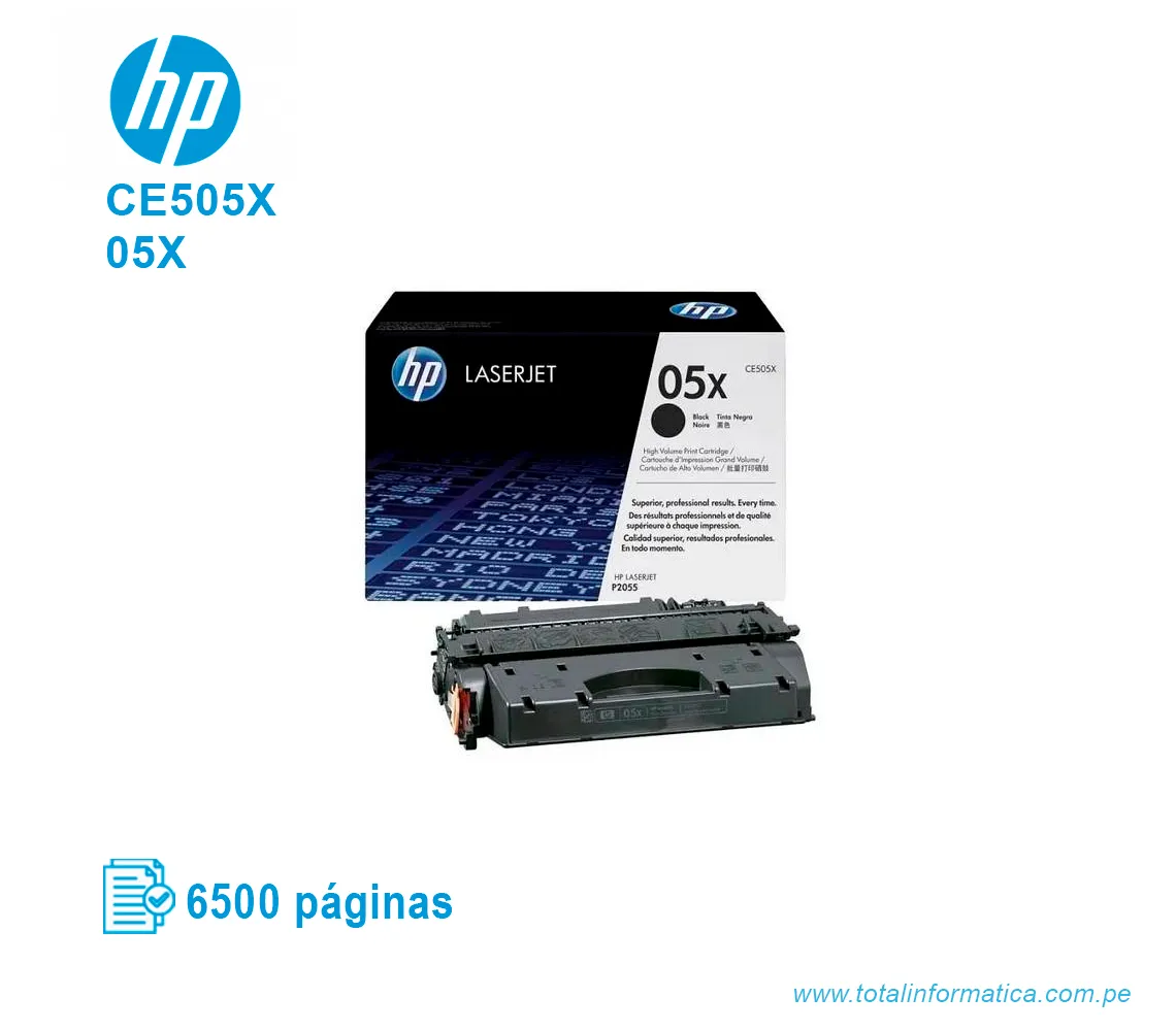 TONER HP 05X BLACK ( CE505X ) LASERJET P2055, 6500 PGS - imagen 2