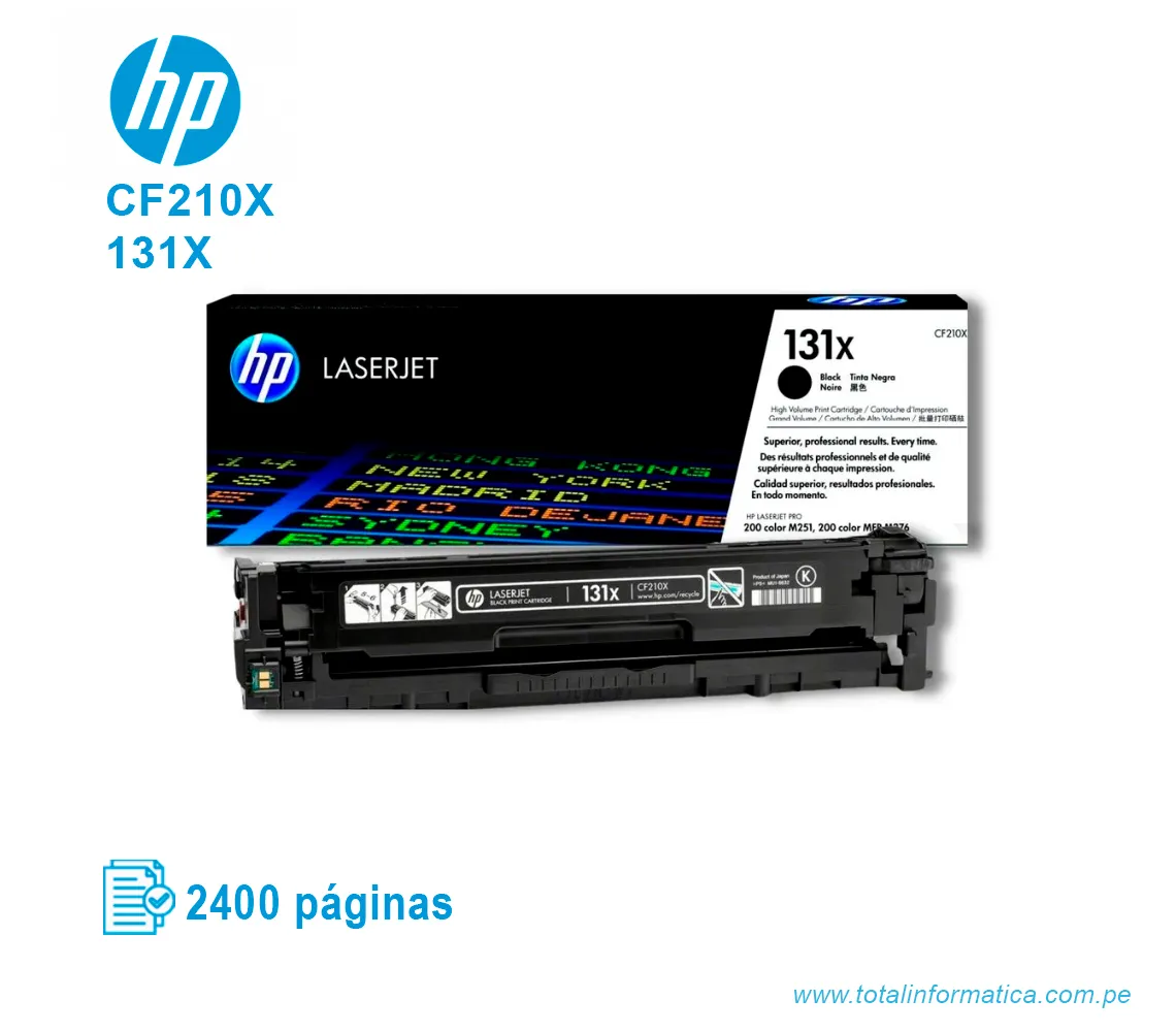TONER HP 131X BLACK ( CF210X ) LASERJET M251, 2400 PGS - imagen 2