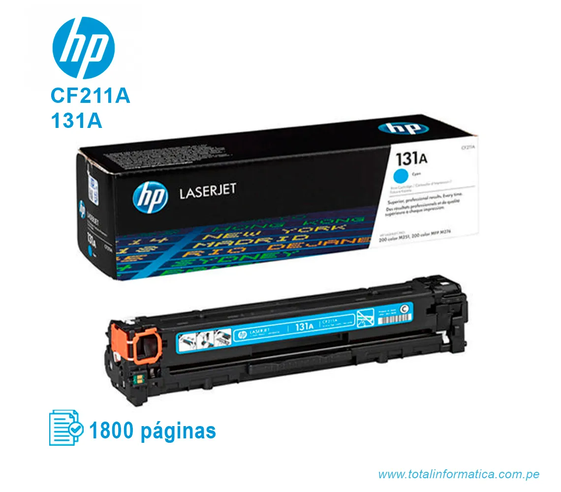 TONER HP 131A CYAN ( CF211A ) LASERJET M251, 1800 PGS - imagen 2