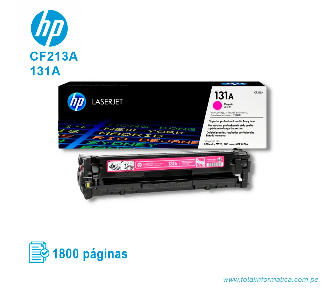 TONER HP 131A MAGENTA ( CF213A ) LASERJET M251, 1800 PGS - imagen 2