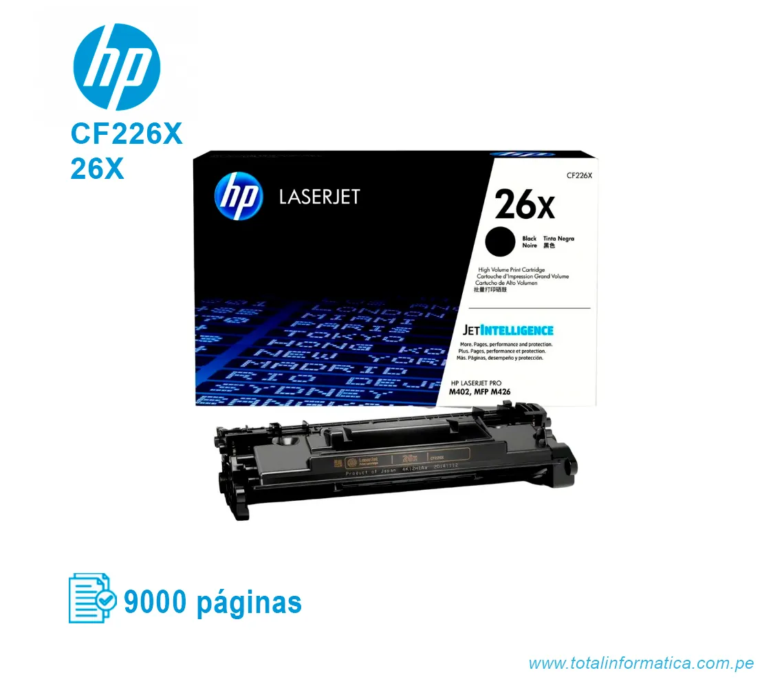 TONER HP 26X BLACK ( CF226X ) LASERJET PRO M402, 9K PGS - imagen 2