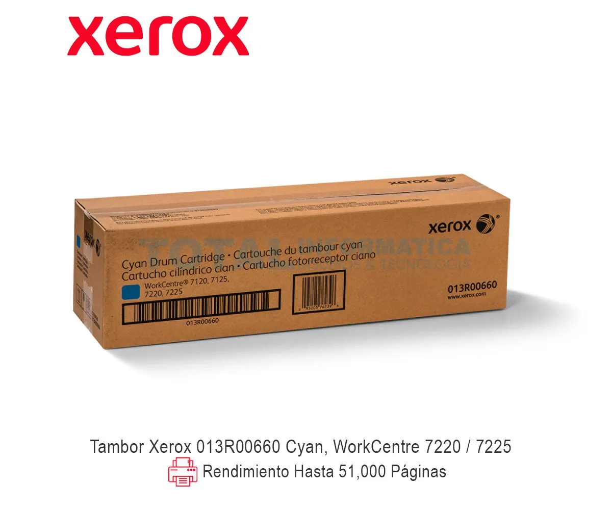 TAMBOR XEROX ( 013R00660 ) WORKCENTRE 7220, 7225, CYAN - imagen 1