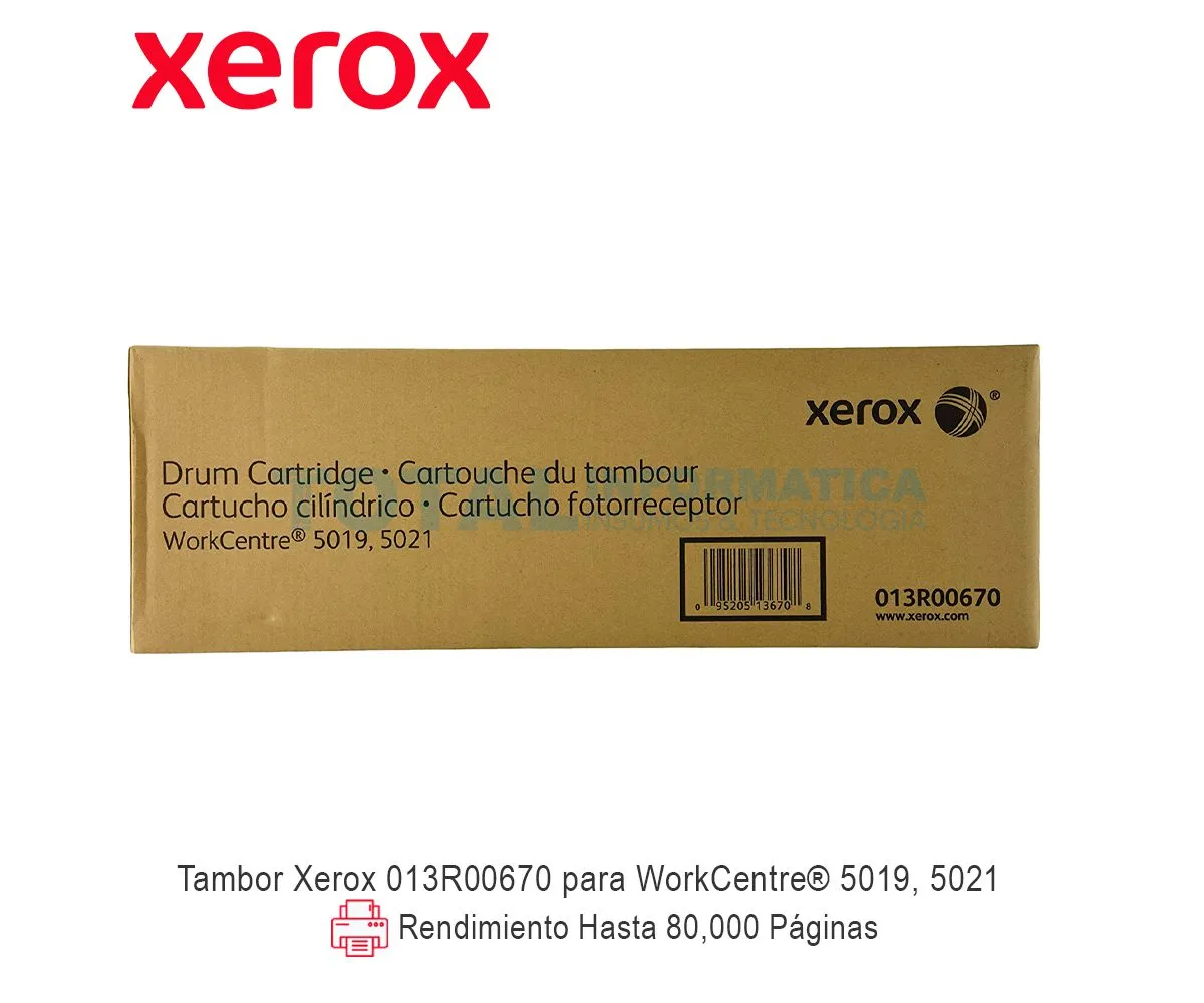 TAMBOR XEROX ( 013R00670 ) WORKCENTRE 5019, 5021 - imagen 1