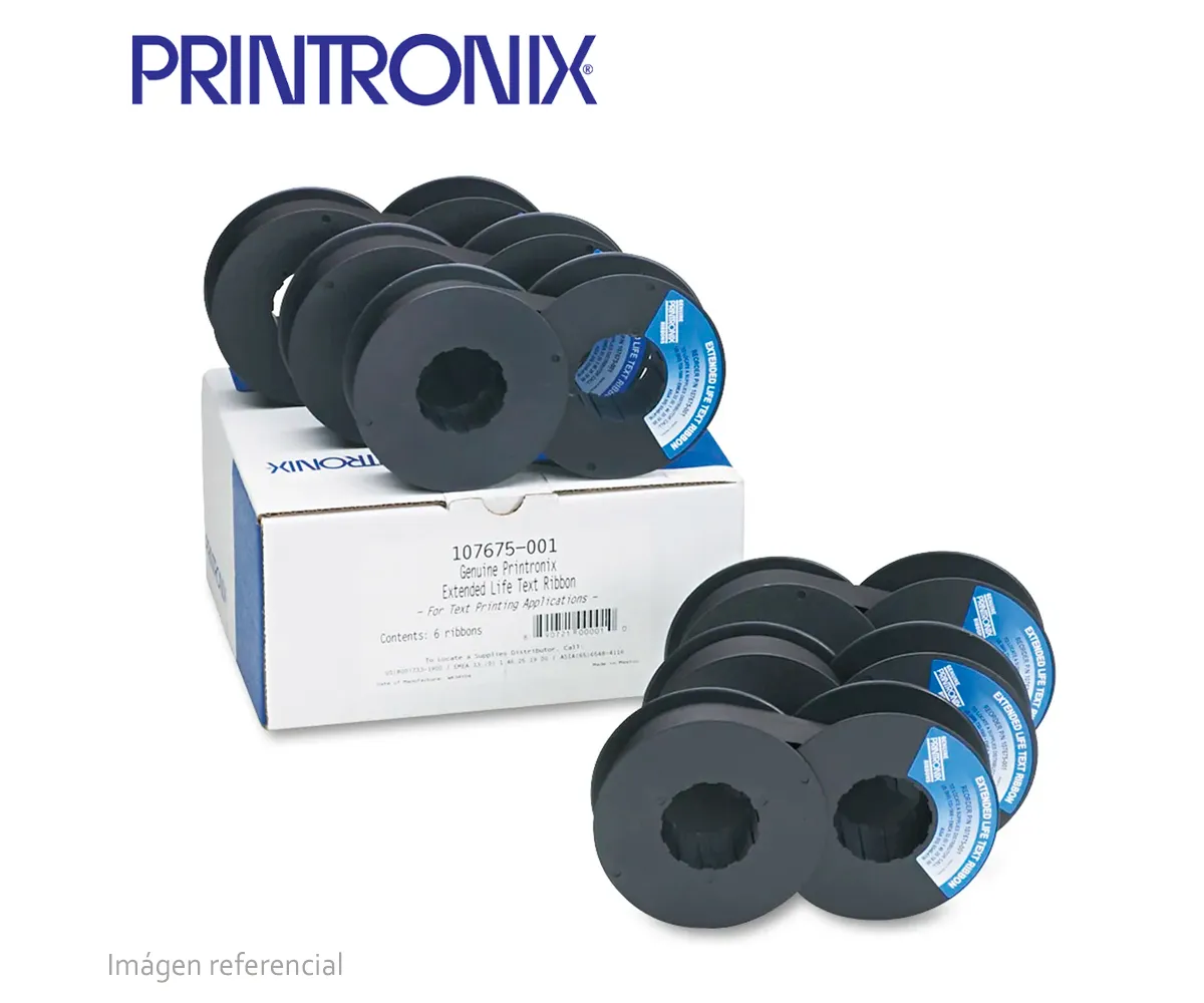 CINTA PRINTRONIX LINE MATRIX 107675-001, EXTENDED LIFE TEXT P5000, PAQUETE DE 6 - imagen 2