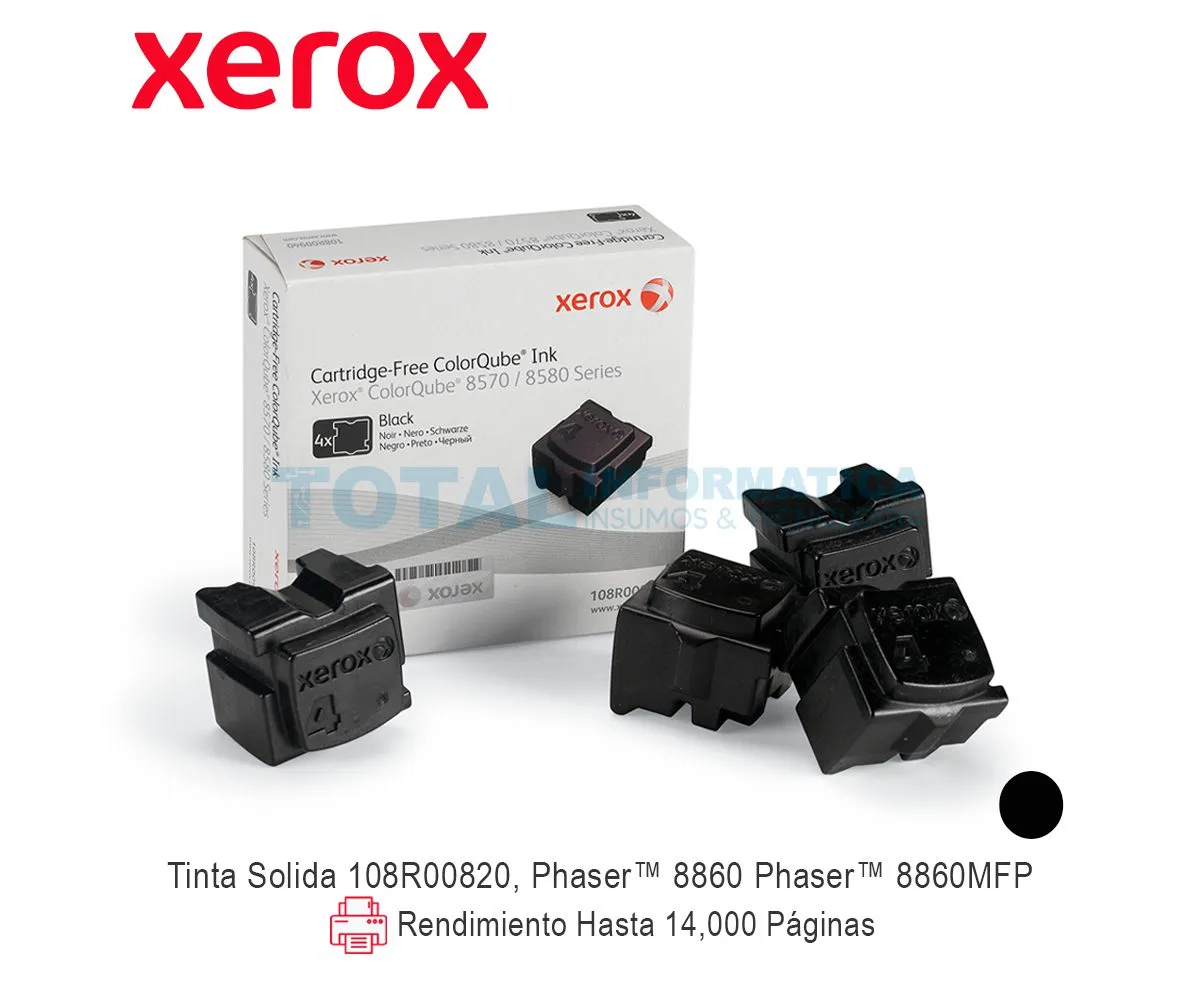 TINTA SOLIDA XEROX ( 108R00820 ) BLACK, 14K - imagen 1